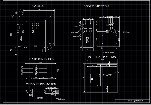 640x448 fabrication drawing of electrical panel - Drawing Panel