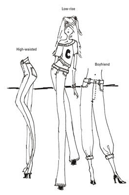 265x400 how to draw a woman's pants wardrobe - Drawing Pants