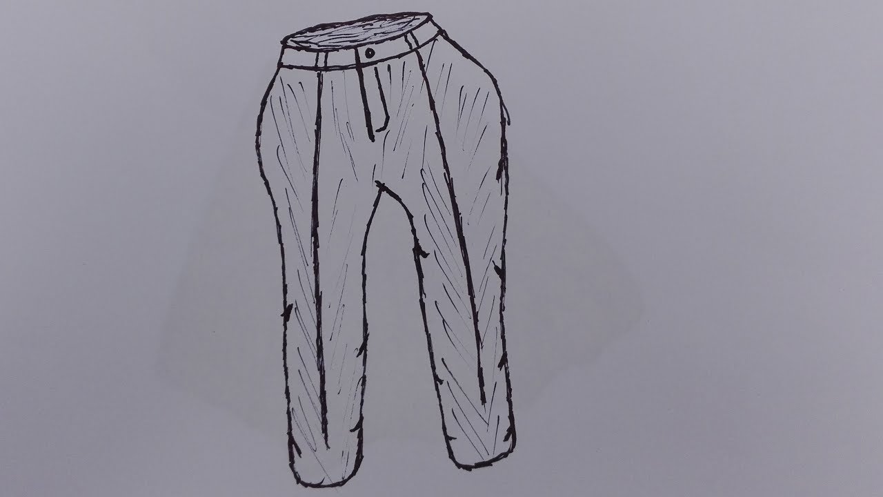 1280x720 how to draw a pant draw pants step - Drawing Pants