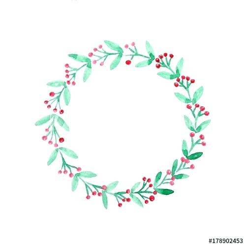 500x500 wreath drawing watercolor on white paper background greeting card - Drawing Paper Background