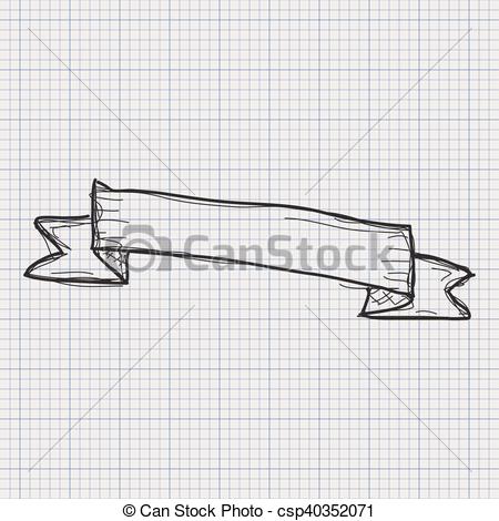 450x470 Doodle Sketch Of A Banner On Graph Paper Background Simple Doodle - Drawing Paper Background