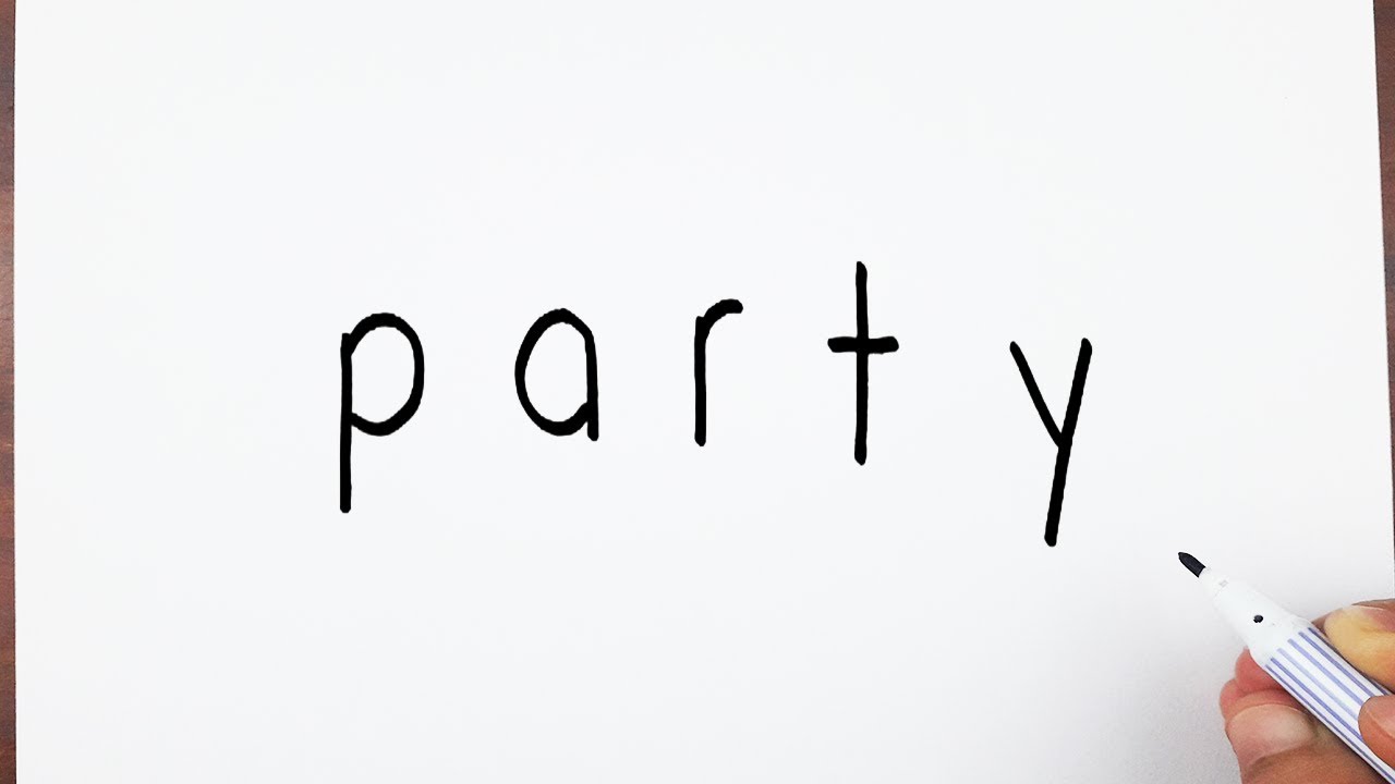 1280x720 how to draw a party using the word party - Drawing Party