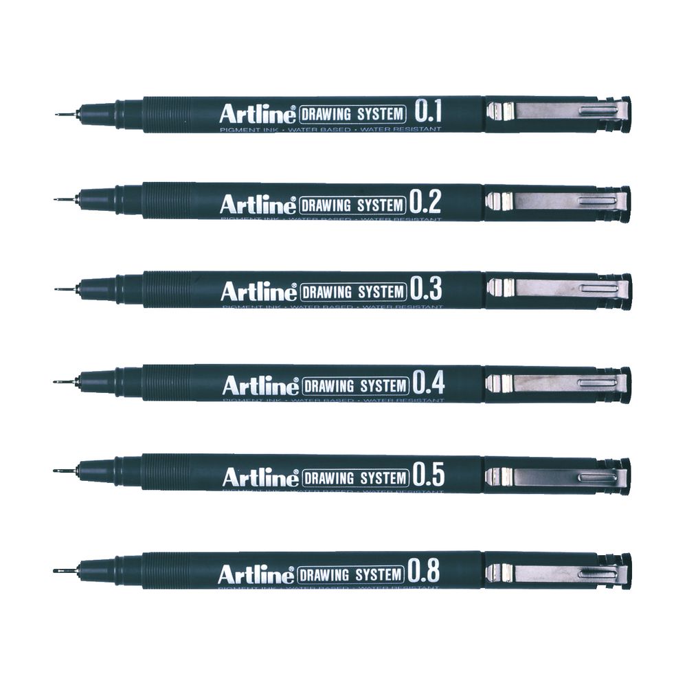 1000x1000 Artline Drawing System Pens Black Pack Officeworks - Drawing Pen