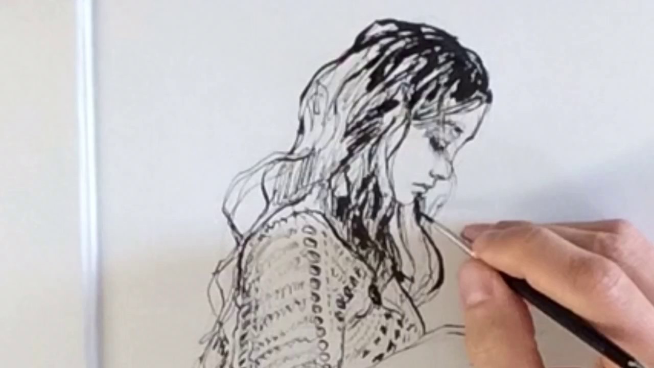 1280x720 Pen And Ink Drawing, Figure Drawing, Art Book Of Life Drawings - Drawing Pen Art