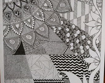 340x270 Pen Art Etsy - Drawing Pen Art