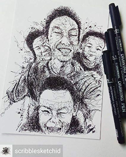 425x532 Snowman Drawing, Zentangle Manga Pens - Drawing Pen Art