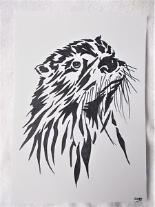 225x300 Art Marker Pen Sketch Drawing Otter Animal A Ebay - Drawing Pen Art