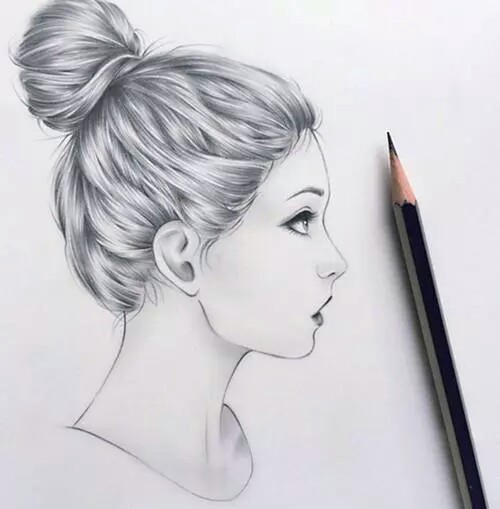 500x509 Image About Girl In Drawing - Drawing Photos