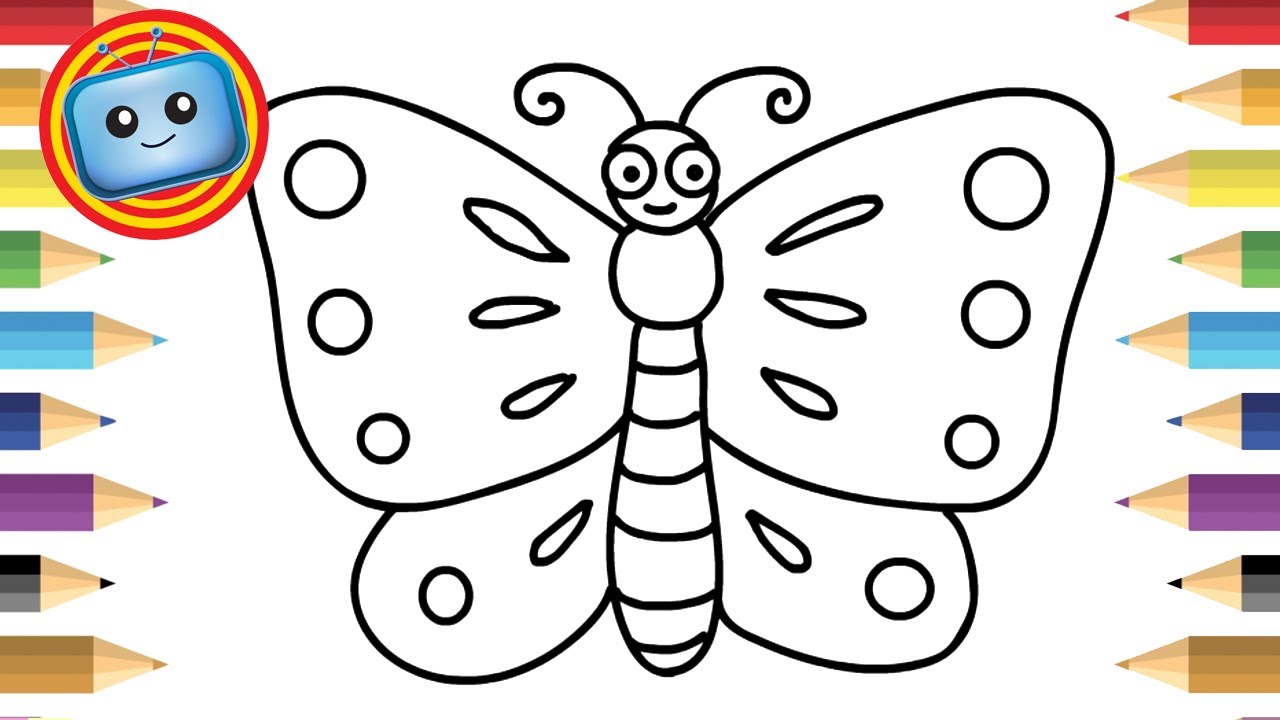 1280x720 How To Draw A Butterfly For Kids Simple Drawing Game Animation - Drawing Pics For Kids