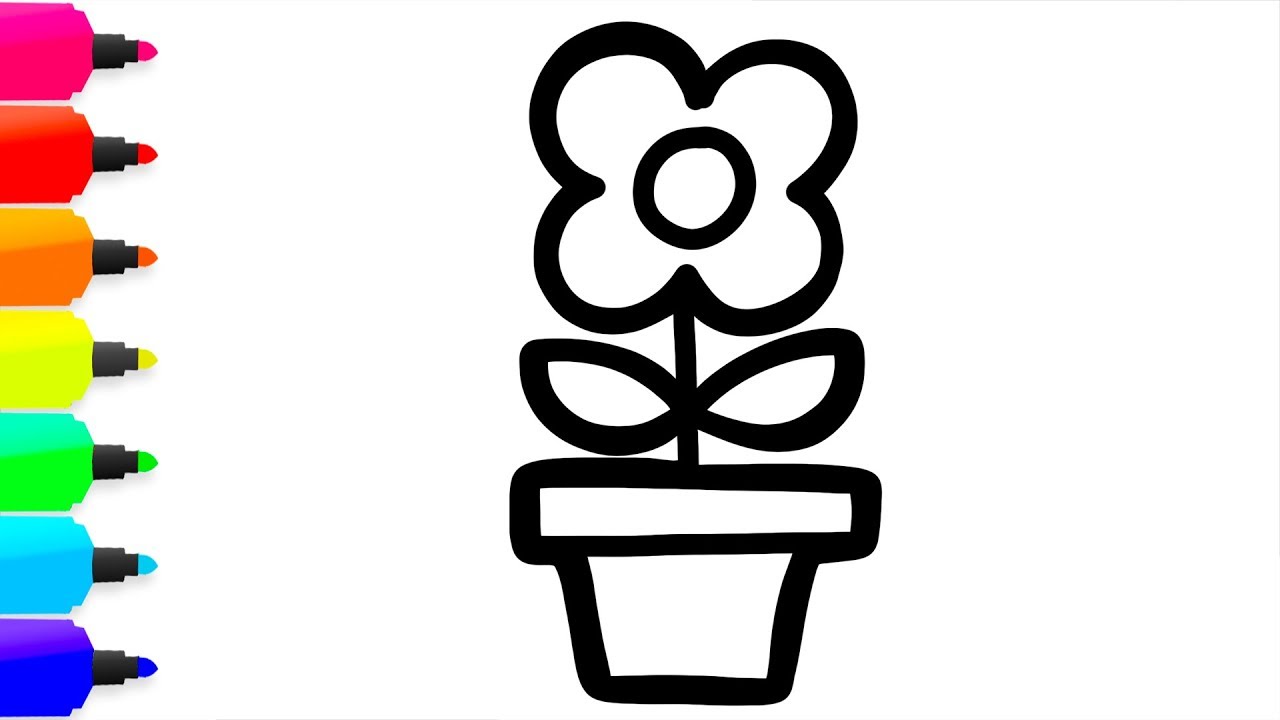 1280x720 Coloring Houseplants Painting For Toddlers And Drawing - Drawing Pics For Kids