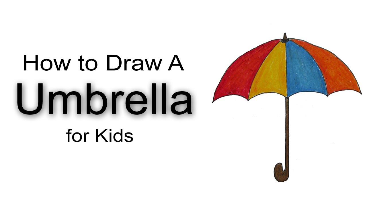 1280x720 How To Draw A Umbrella For Kids - Drawing Picture Of Umbrella