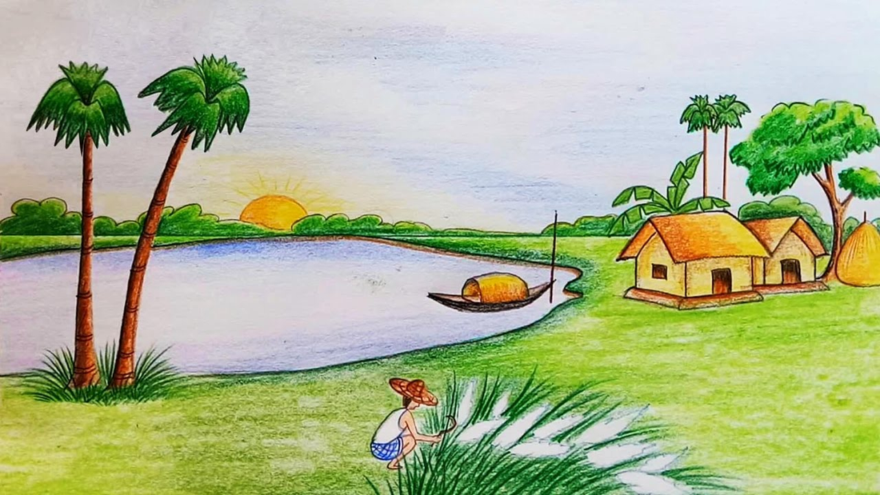 1280x720 drawing pictures nature scene and easy nature scene drawing - Drawing Pictures Nature
