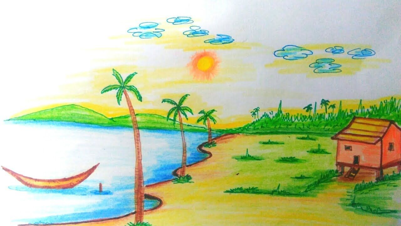 1280x720 How To Draw Nature Scenery Youtube Perfect How To Draw - Drawing Pictures Nature