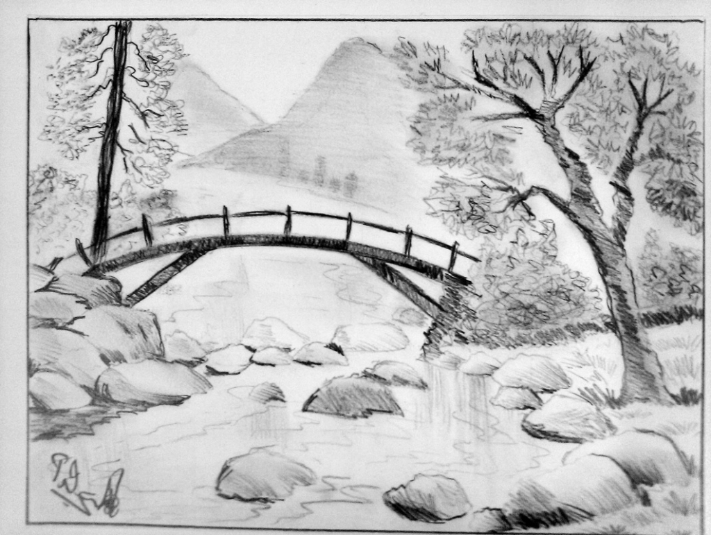 1024x771 Beautiful Drawings Of Nature And Pencil Drawing Naturel Stepstep - Drawing Pictures Nature