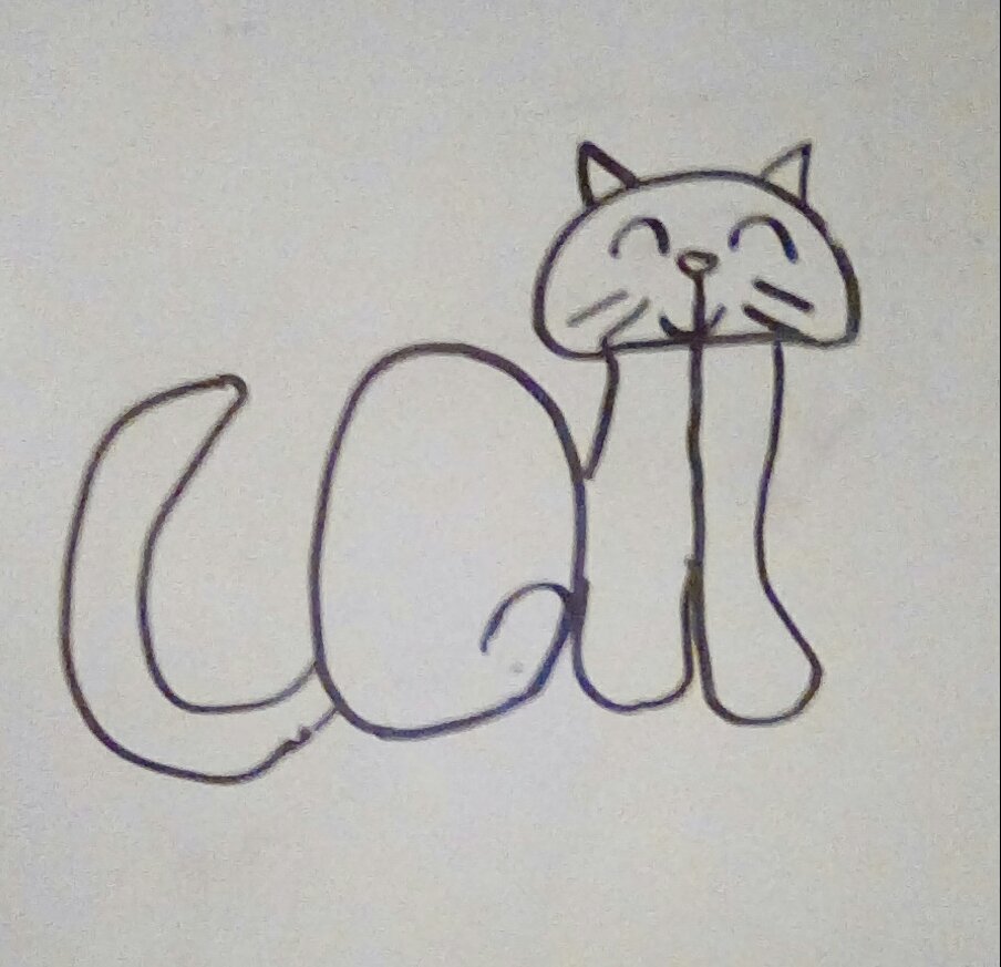 904x873 How To Draw A Cat Using The Word Cat Steps - Drawing Pictures Of Cat