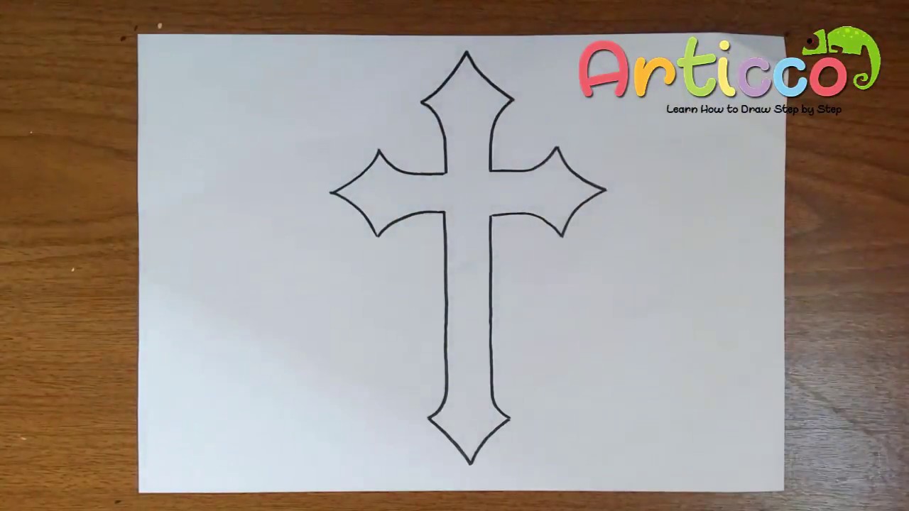 1280x720 How To Draw A Cross Step - Drawing Pictures Of Crosses
