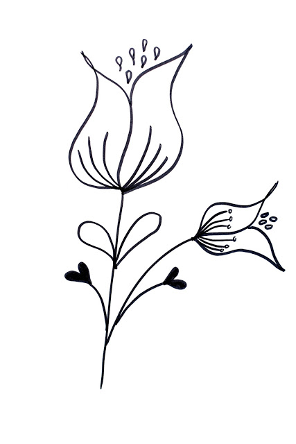 427x640 Easy Drawings Of Flowers Free Download Clip Art - Drawing Pictures Of Flowers That Are Easy