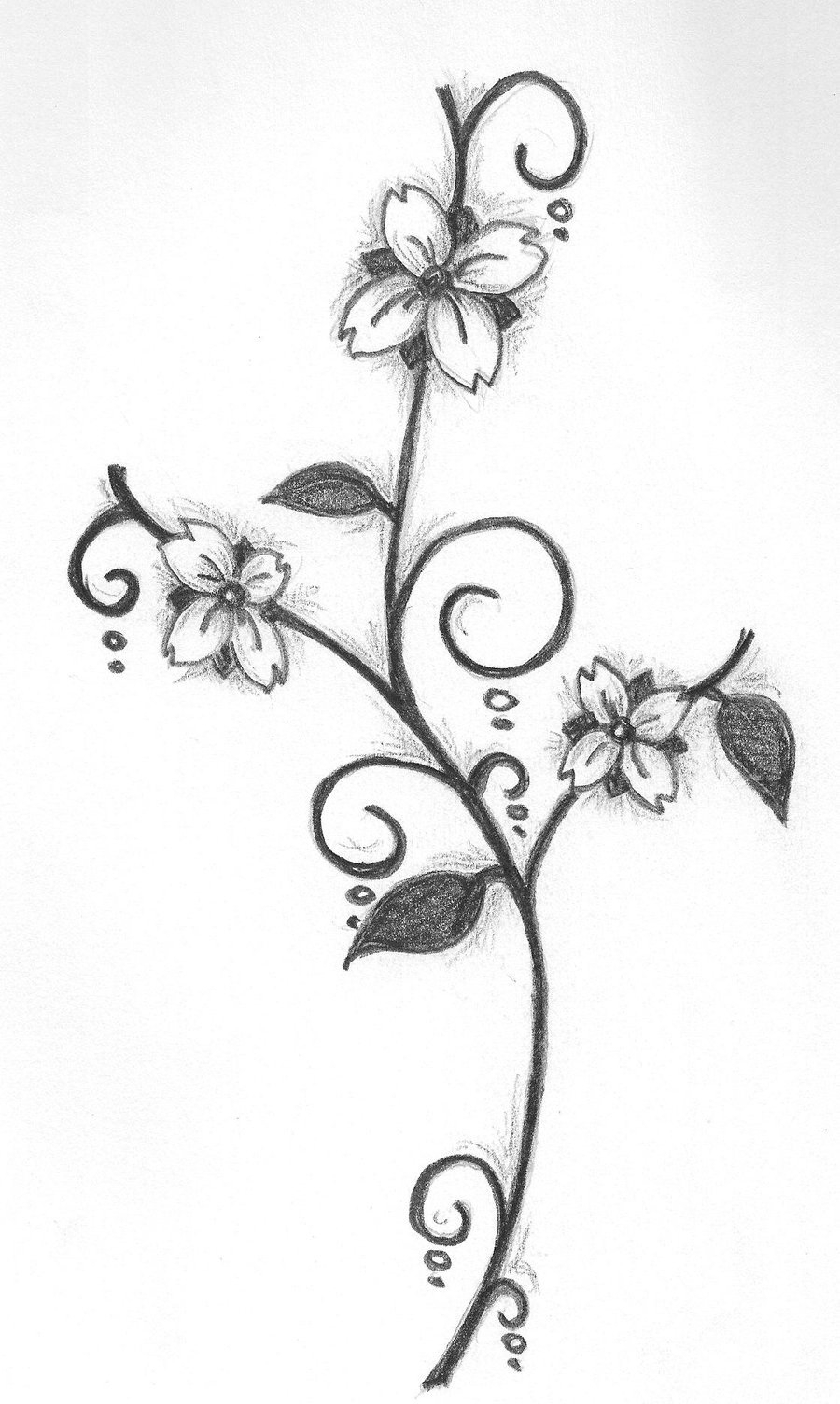 900x1504 Easy Pencil Drawing Images Flowers - Drawing Pictures Of Flowers That Are Easy