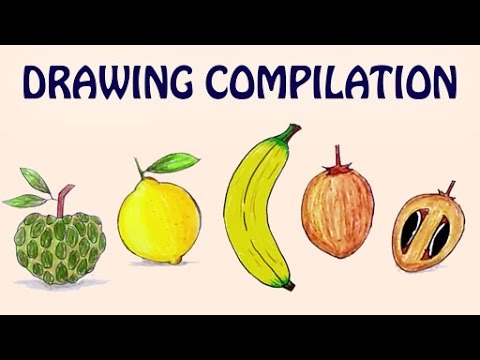 480x360 learn how to draw fruits and vegetables drawing compilation - Drawing Pictures Of Fruits And Vegetables