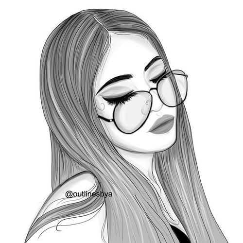 500x500 Tumblr Tumblr Tumblr Girl Drawing, Tumblr Sketches, Drawings - Drawing Pictures Of Girl