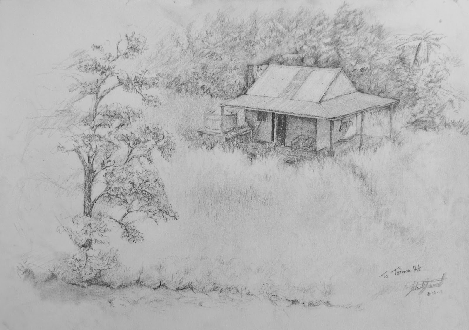 1600x1127 drawing in the bush conservation blog - Drawing Pictures Of Hut