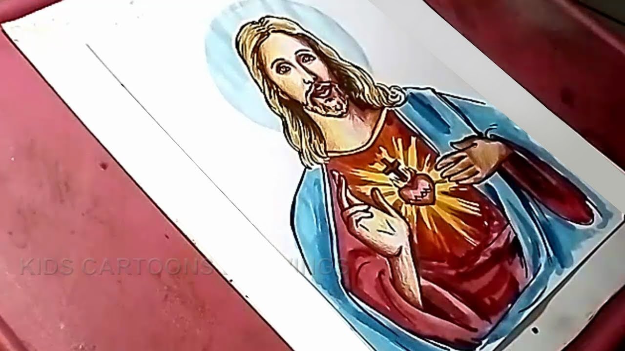 1280x720 How To Draw Jesus Christ Drawing For Kids - Drawing Pictures Of Jesus Christ