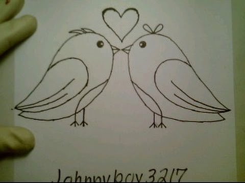 480x360 How To Draw Love Birds For Valentine Day Heart Pictures Doodle - Drawing Pictures Of Love