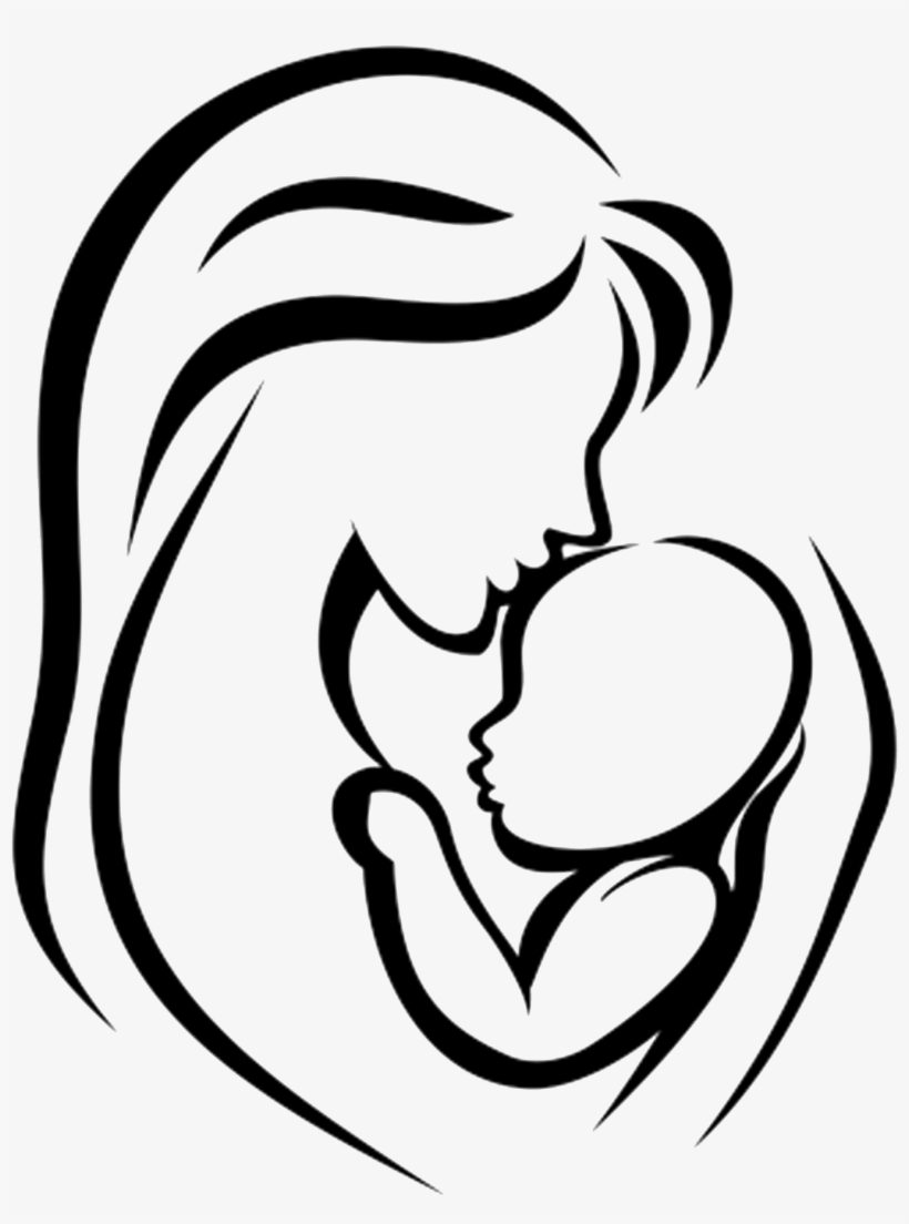 820x1104 mother infant child clip art - Drawing Pictures Of Mother And Child