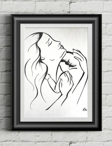 375x491 Mother Child Drawing - Drawing Pictures Of Mother And Child