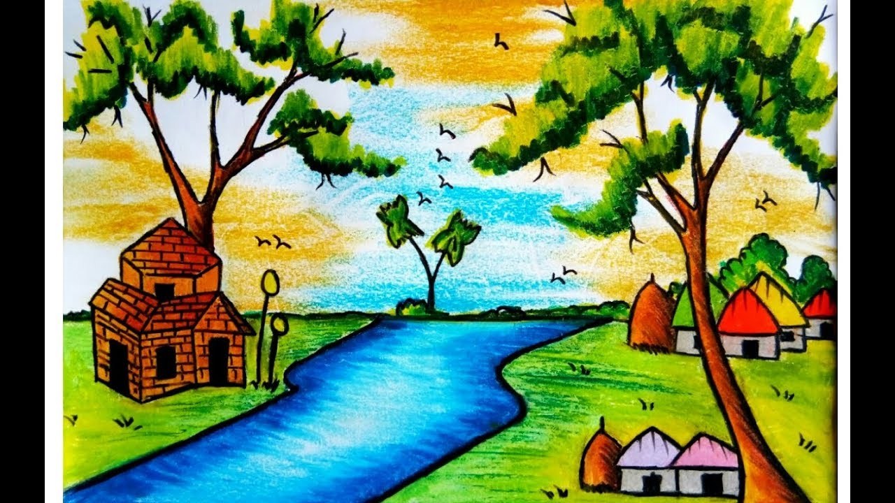 Featured image of post Easy Drawing Pictures Of Nature With Colour / Drawing a scenery of sunset step by step.