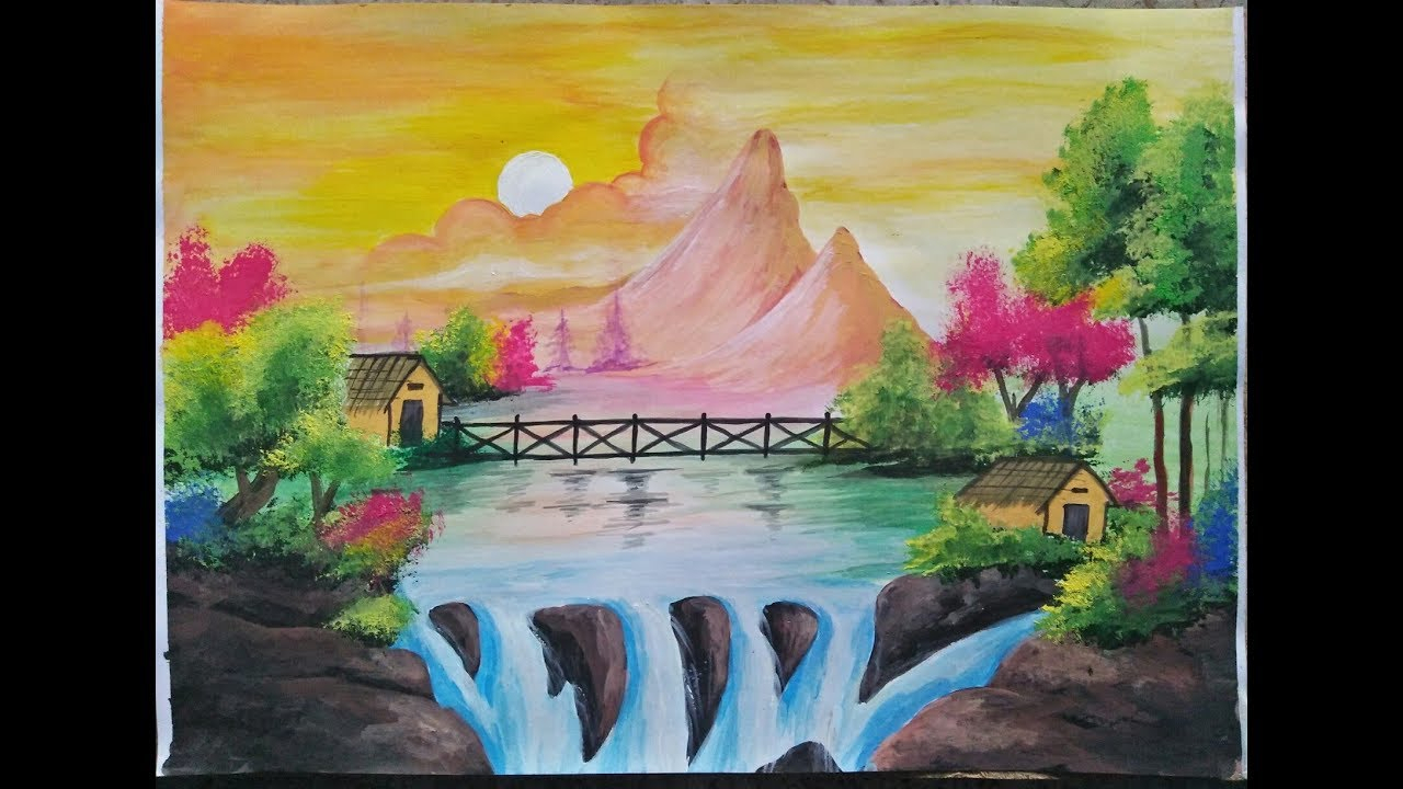 Drawing Pictures Of Nature With Colour at PaintingValley.com | Explore