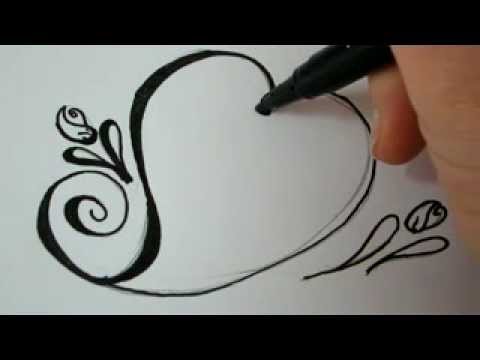 480x360 How To Draw A Valentine Heart With Roses - Drawing Pictures Of Roses And Hearts