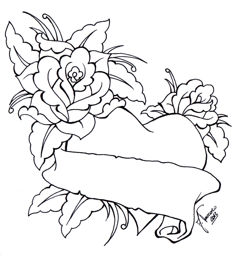 900x987 Hoontoidly Rose Love Drawing Images - Drawing Pictures Of Roses And Hearts