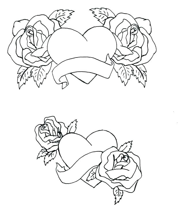 618x723 coloring pages of crosses and roses hearts and crosses coloring - Drawing Pictures Of Roses And Hearts