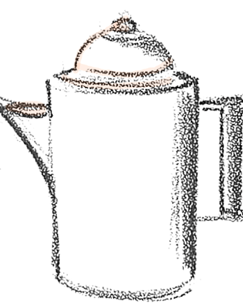 350x436 step how to draw coffee pot and pitcher of cream drawing - Drawing Pitcher