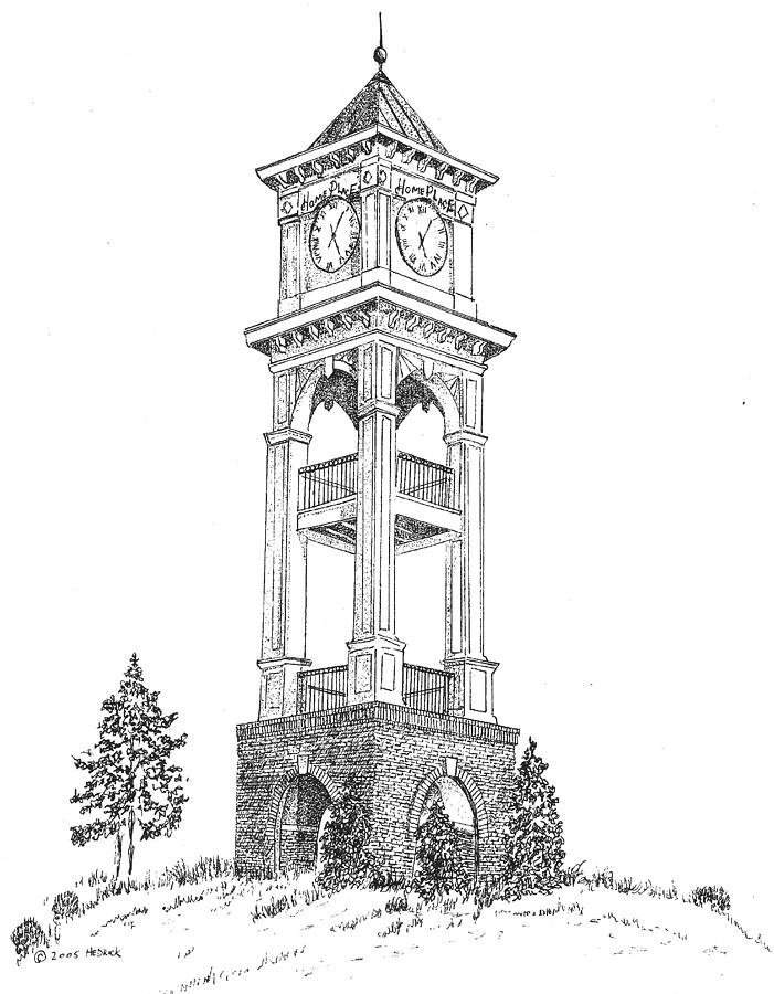 701x900 Home Place Clock Tower Drawing - Drawing Place