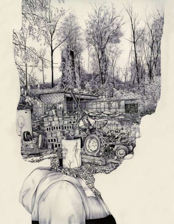 565x728 pat perry's intricate drawings of memory and place - Drawing Place