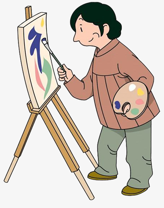 554x700 he is drawing cartoon woman, painting, sketchpad, cartoon png - Drawing Png