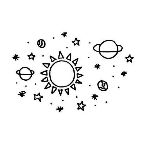 500x500 Tattoos Drawings, Art, Planet Drawing - Drawing Png