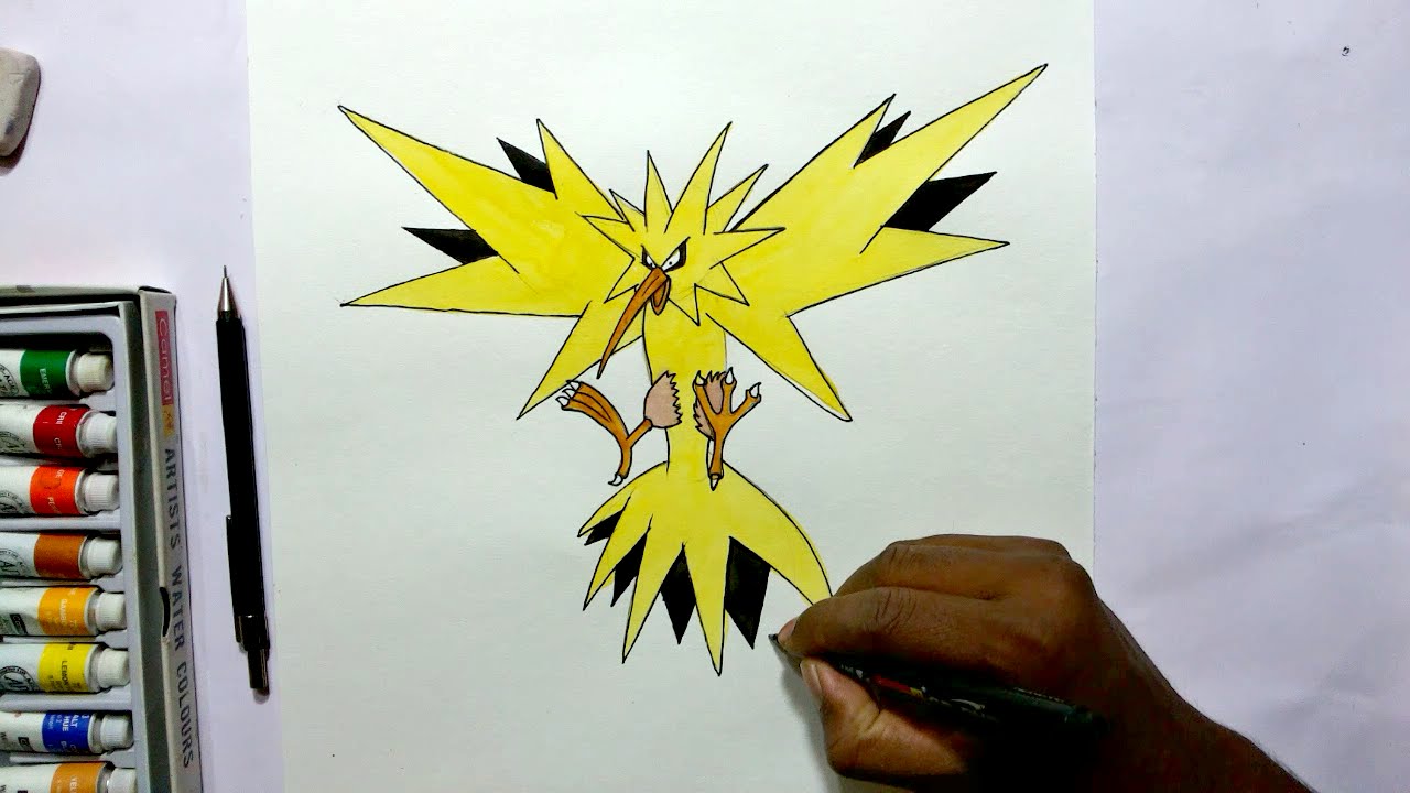1280x720 how to draw legendary pokemon zapdos - Drawing Pokemon Online