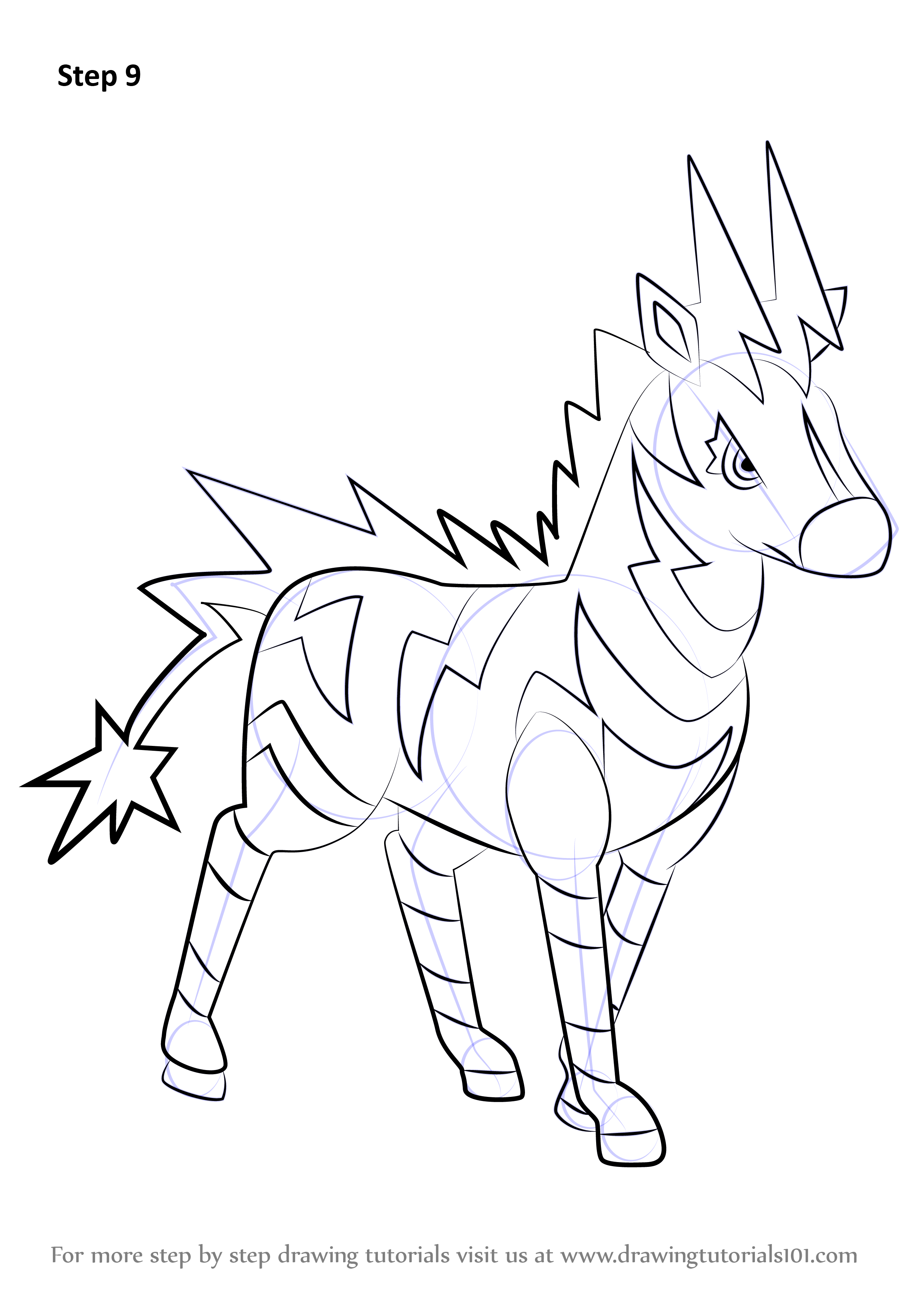 2480x3508 Learn How To Draw Zebstrika From Pokemon - Drawing Pokemon Online