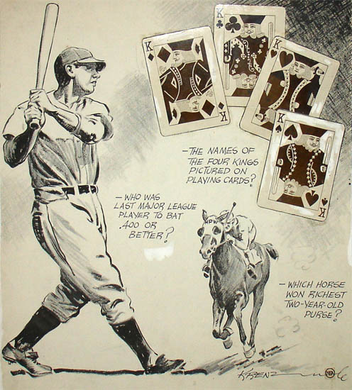 496x550 Illustration Art, Baseball, Poker, Horse Racing, Art Krenz - Drawing Poker