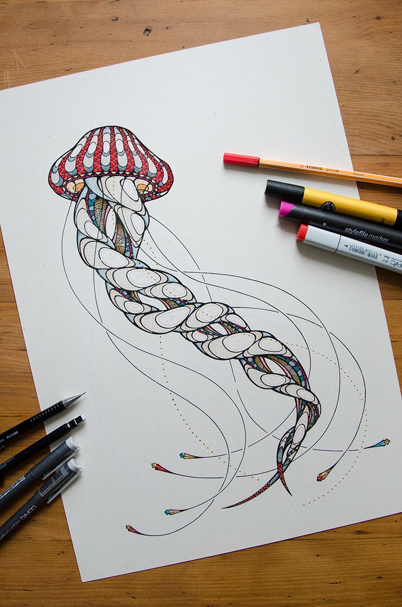 795x1200 Jellyfish Drawing - Drawing Poker