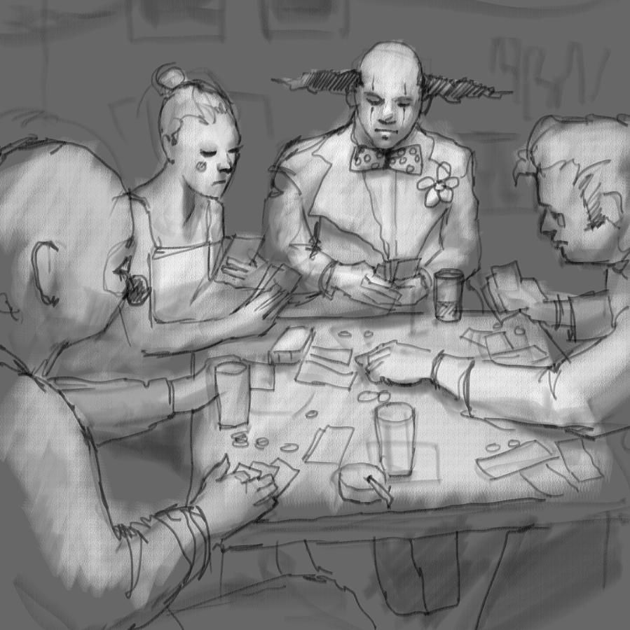 899x900 The Poker Game Digital Art - Drawing Poker