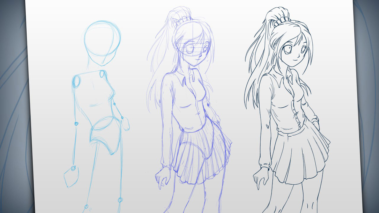 1280x720 Drawing Manga Anatomy And Poses In Photoshop Pluralsight - Drawing Poses