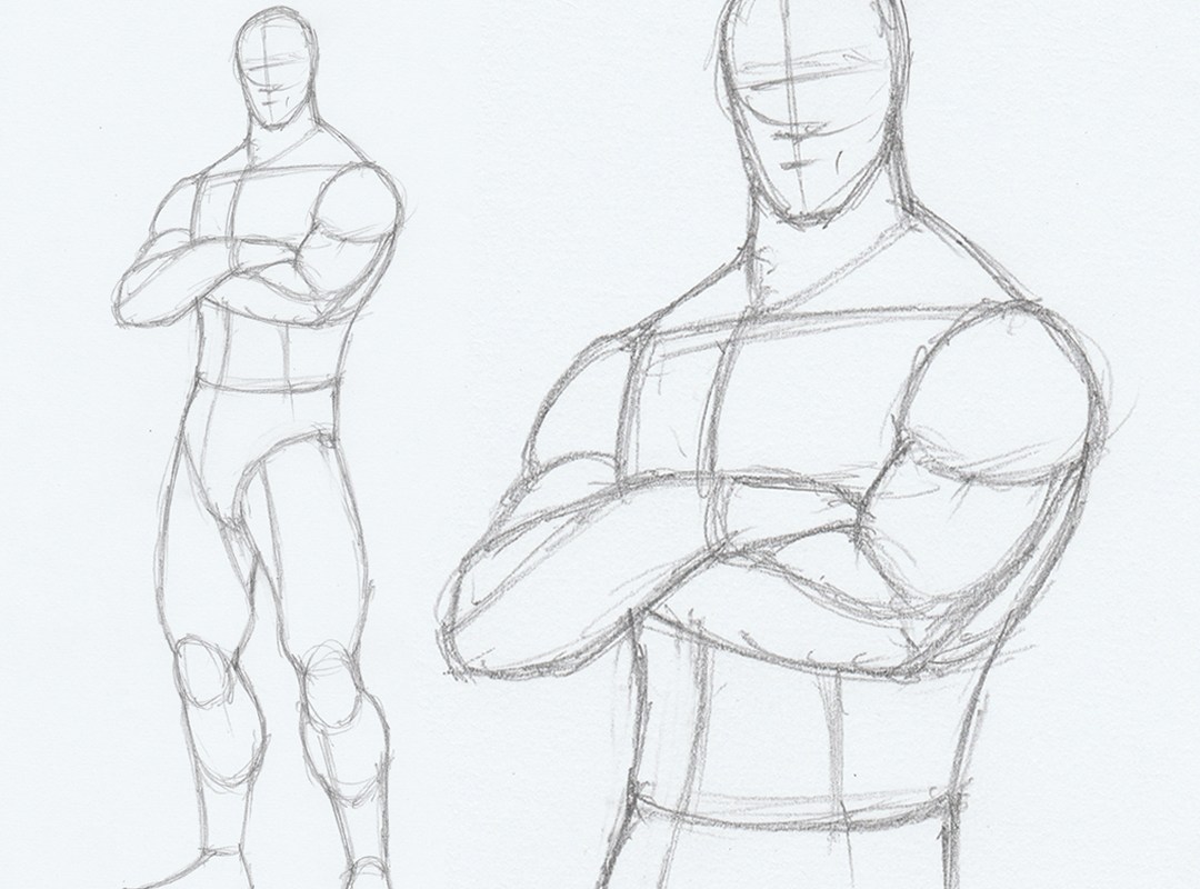 1080x800 How To Draw A Male Standing Pose - Drawing Poses