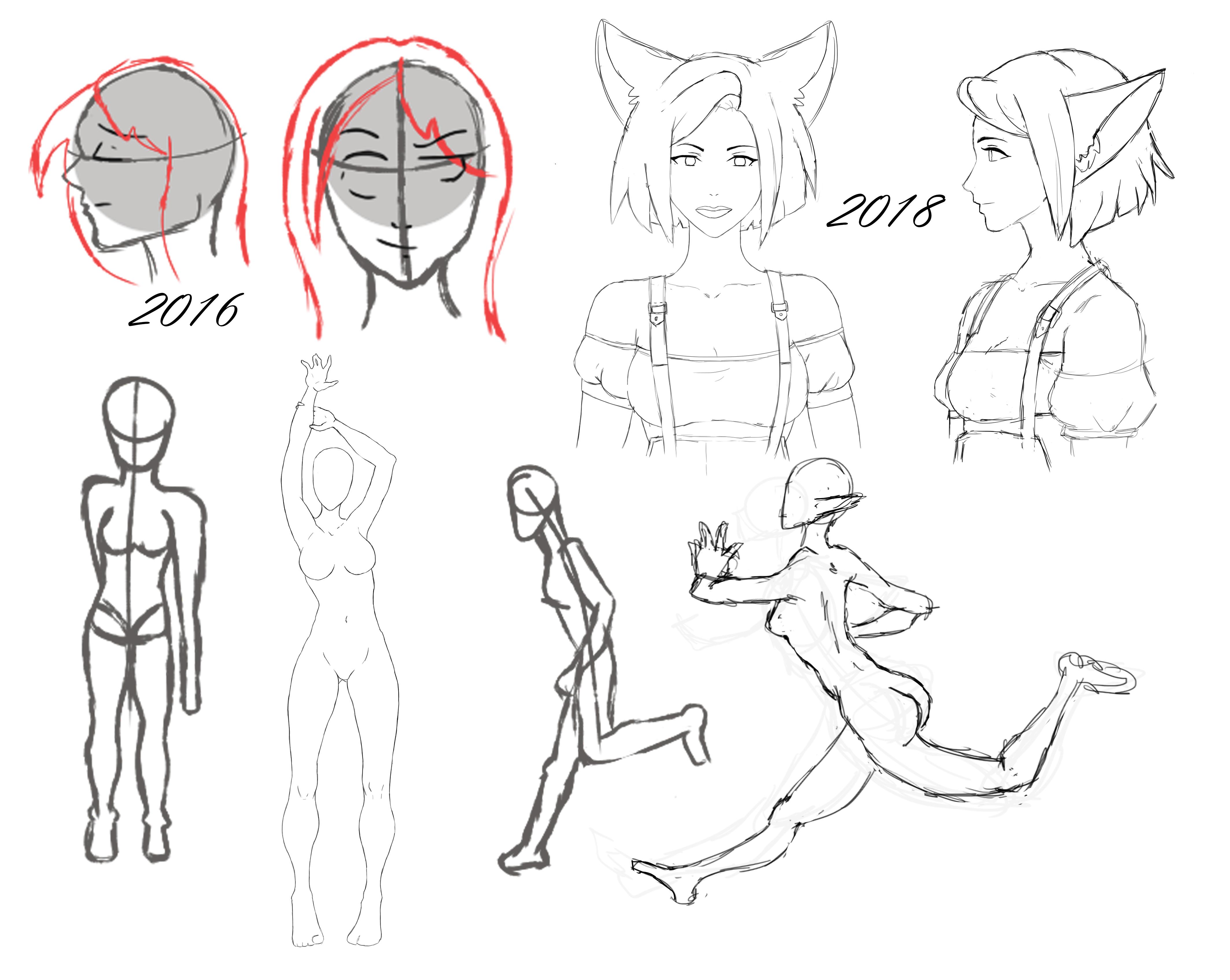 4253x3390 After Two Years Of Drawing, I Can Draw Faces And Poses I'm Not - Drawing Poses