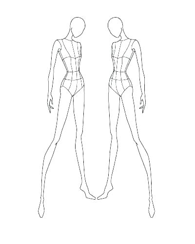 400x500 Sketch Model Template - Drawing Poses Female