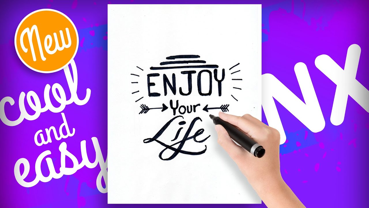 1280x720 how to draw tumblr quotes enjoy your life step - Drawing Quotes And Sayings
