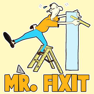 400x400 how to draw a cartoon repairman or dad trying to fix or build - Drawing Repair